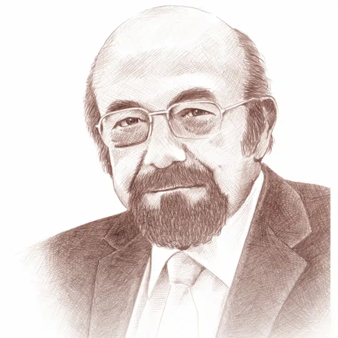 Portrait d'Alfonso Caycedo dessiné au crayon